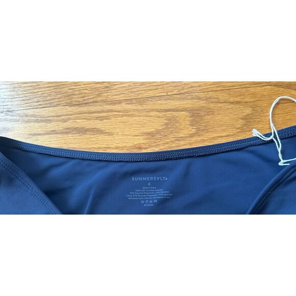 NWT Blue Summersalt The High Leg Mid Rise Bikini Bottom Size 6 - Picture 4 of 5